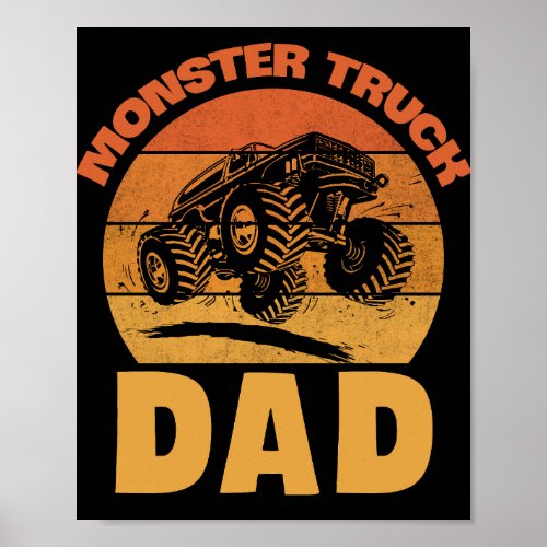 Monster Truck Dad Retro Vintage Monster Truck Poster