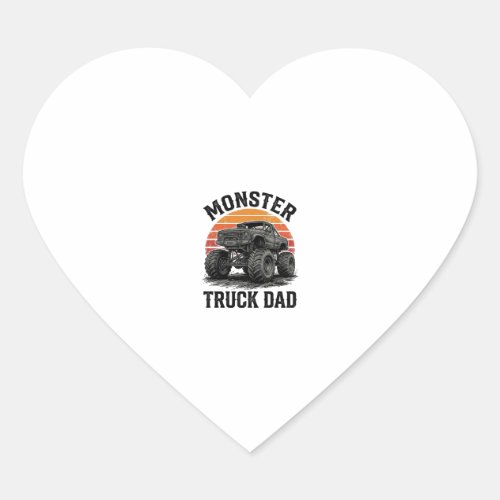 Monster Truck Dad Vintage Off Road Graphic_1 Heart Sticker