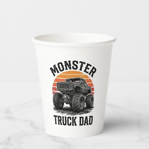 Monster Truck Dad Vintage Off Road Graphic_1 Paper Cups
