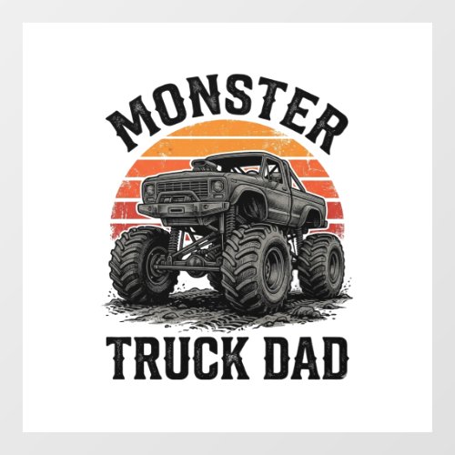 Monster Truck Dad Vintage Off Road Graphic_1 Window Cling