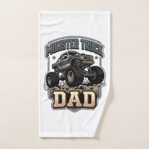 Monster Truck Dad Vintage Vector Shirt Design_1 Hand Towel