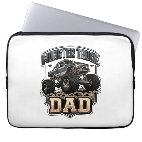 Monster Truck Dad Vintage Vector Shirt Design_1 Laptop Sleeve
