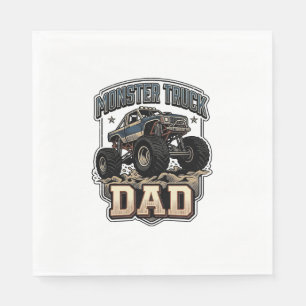 Monster Truck Dad Vintage Vector Shirt Design_1 Napkins