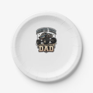 Monster Truck Dad Vintage Vector Shirt Design_1 Paper Plates