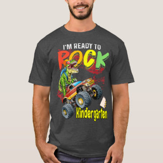 Monster Truck Dinosaur Boys I'm Ready To Rock Kind T-Shirt