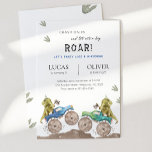 Monster Truck & Dinosaur Siblings Joint Birthday Invitation<br><div class="desc">Monster Truck & Dinosaur Siblings Joint Birthday Invitation</div>