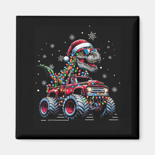 Monster Truck Dinosaur Trex Christmas Boys Kids Magnet
