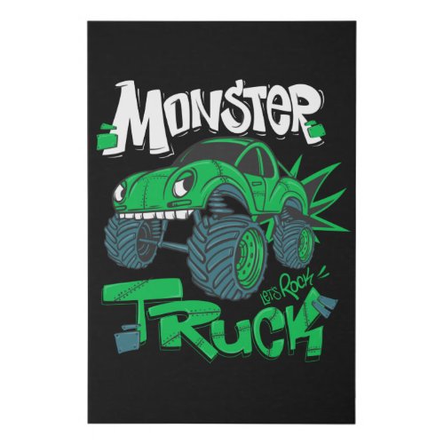 Monster truck faux canvas print