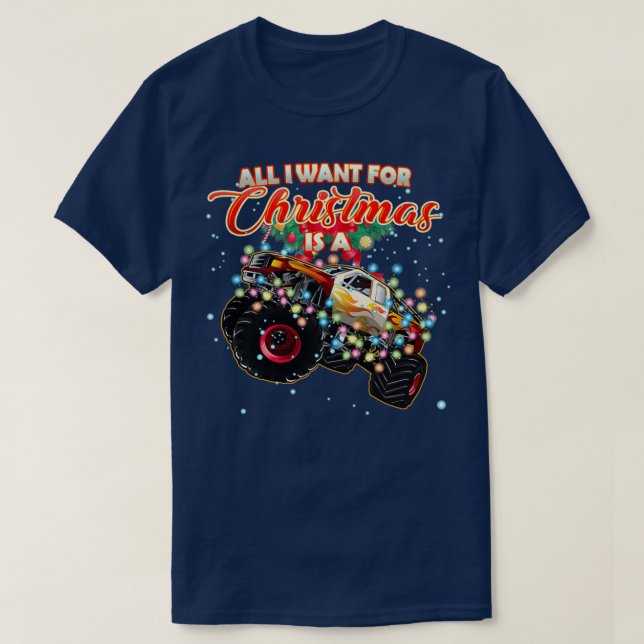 Monster Truck for Christmas T-Shirt (Design Front)