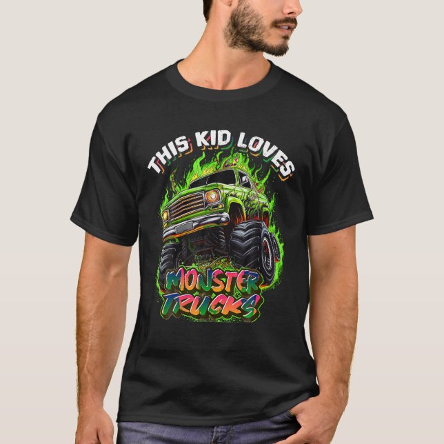 Monster Truck for Toddlers Kids Monster Truck Vint T-Shirt (Front)