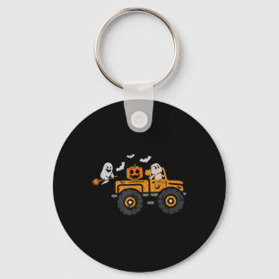 Monster Truck Ghost Pumpkin Halloween Costume Boy  Keychain
