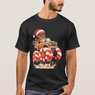 Monster Truck Gingerbread Man Christmas T-Shirt