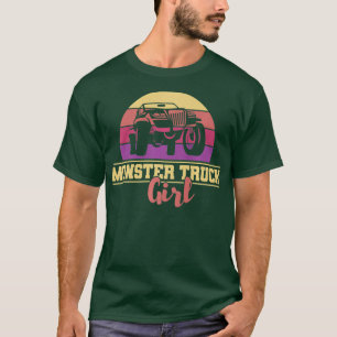 Monster Truck Girl Retro Vintage T-Shirt