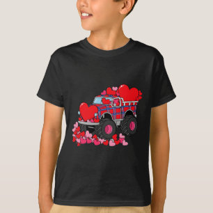 Monster Truck Hearts Plaid For Men Boys Girls Vale T-Shirt