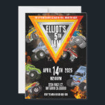 Monster Truck Invitation<br><div class="desc">Make a awesome statement and show you love for smash and crash monster trucks with this colorful invite.</div>