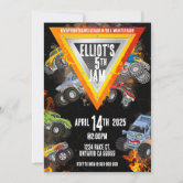 Monster Truck Birthday Racing Invitation