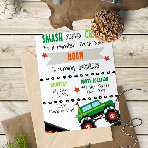 Monster Truck Invitation