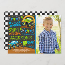 Monster Truck Invitation Monster Truck Birthday