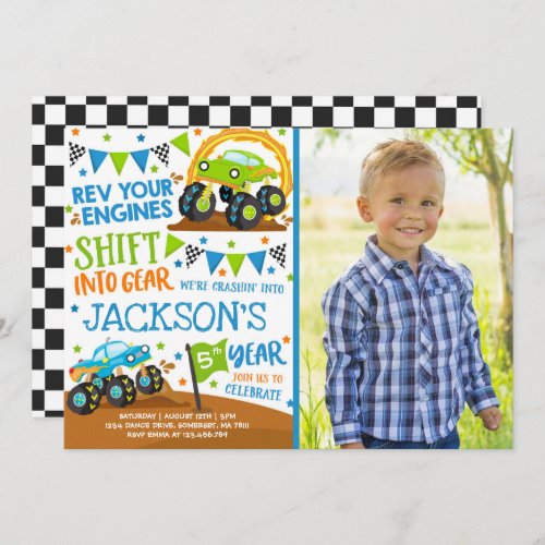 Monster Truck Invitation Monster Truck Birthday