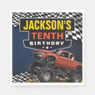 Monster Truck Jam Birthday Party, Any Age Napkins