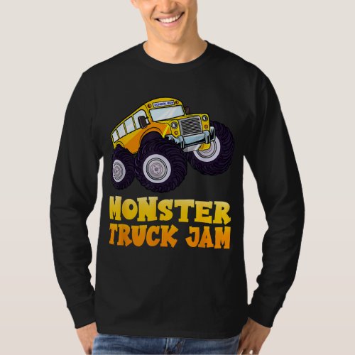 Monster Truck Jam School Bus Yellow Back To School T_Shirt