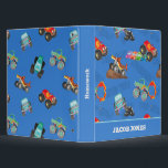 Monster Truck Jam Watercolor Cars Kids 3 Ring Binder<br><div class="desc">Monster Truck Jam Watercolor Cars Kids 3 Ring Binder. Watercolor giant monster trucks doing stunts.</div>