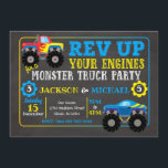 Monster Truck Joint Birthday Invitation<br><div class="desc">All designs are © Happy Panda Print</div>