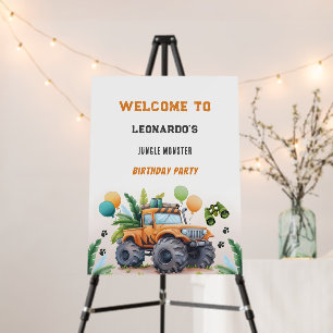 Monster Truck Jungle Safari Boy Birthday  Foam Board