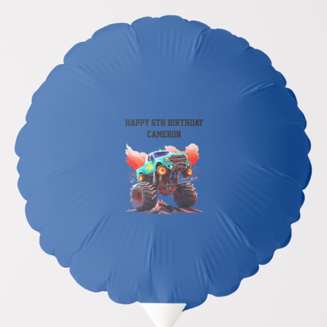 Monster Truck Kids Birthday Party  Balloon (Front)