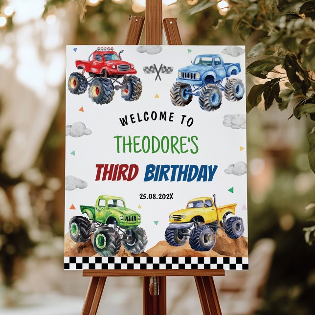 Monster Truck Kids Birthday Party Welcome Sign (Creator Uploaded)