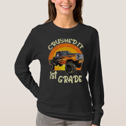 Monster Truck Kids Crushed 1st Grade Out For Summe T_Shirt