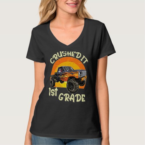 Monster Truck Kids Crushed 1st Grade Out For Summe T_Shirt