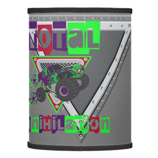 monster truck kids hard core cool lamp shade (Left)