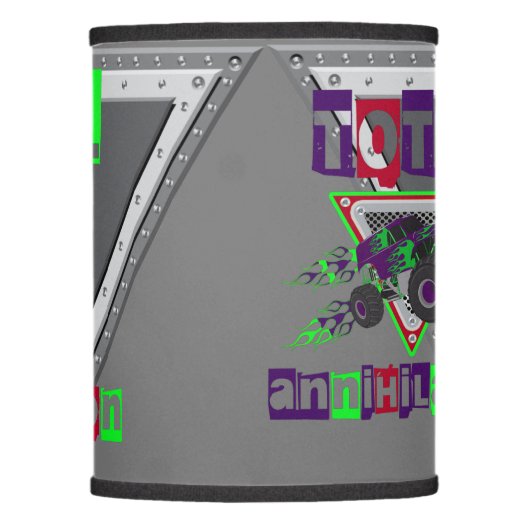 monster truck kids hard core cool lamp shade (Front)
