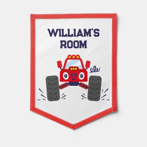 Monster Truck Kids Room Sign Pennant