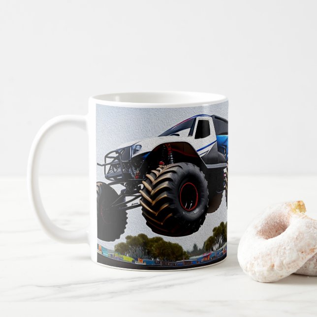 Monster Truck Launch, Coffee Mug (With Donut)