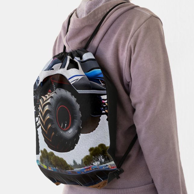 Monster Truck Launch, Drawstring Backpack (Insitu)