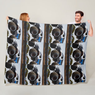 Monster Truck Launch, Large Fleece Blanket
