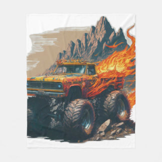 Monster Truck Mania Fleece Blanket