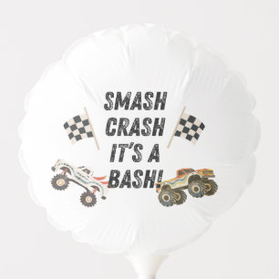 Monster Truck Modern Watercolor White Party Event  Balloon