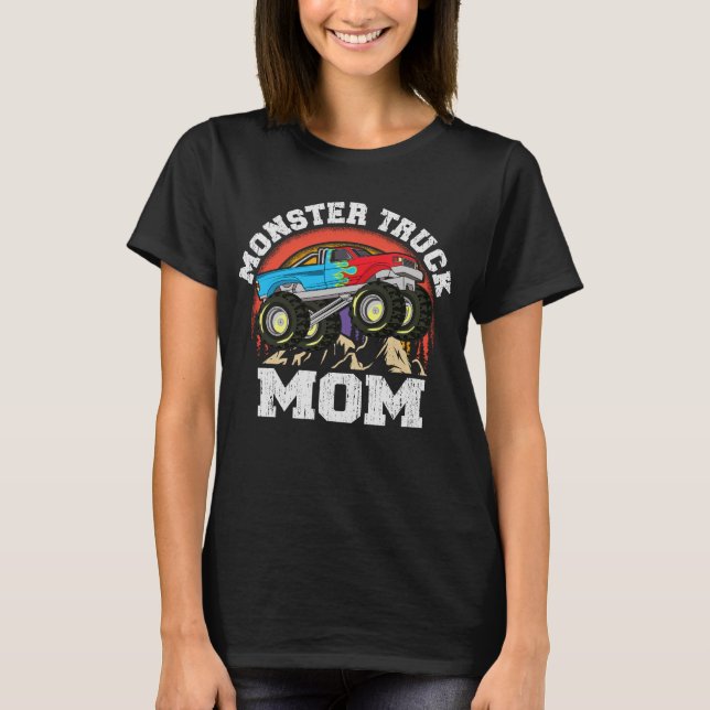 Monster Truck Mom Retro Matching Family  T-Shirt (Front)