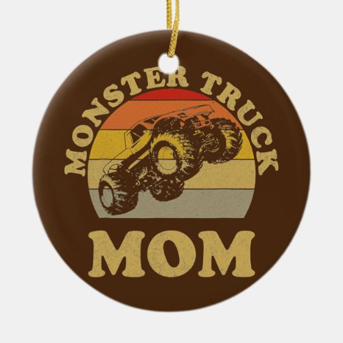 Monster Truck Mom Retro Vintage Lover Monster Ceramic Ornament