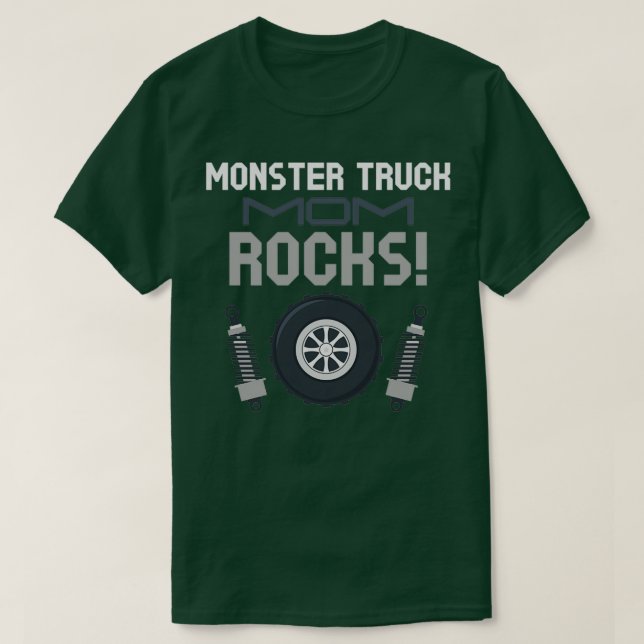 Monster Truck Mom Rocks Family Matching Racing Eng T-Shirt (Design Front)