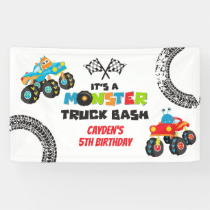 Monster Truck monsters birthday Banner