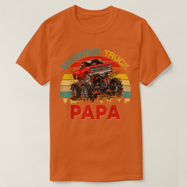 Monster Truck Papa Driver Lover FatherS Day T-Shirt (Design Front)