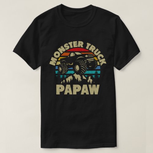Monster Truck Papaw Matching Family Grandpa T_Shirt