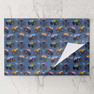 Monster Truck Paper Placemats, Birthday Party Mats