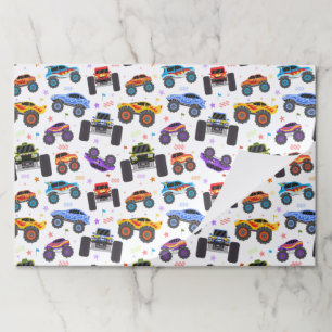 Monster Truck Paper Placemats, Truck Birthday  Pad