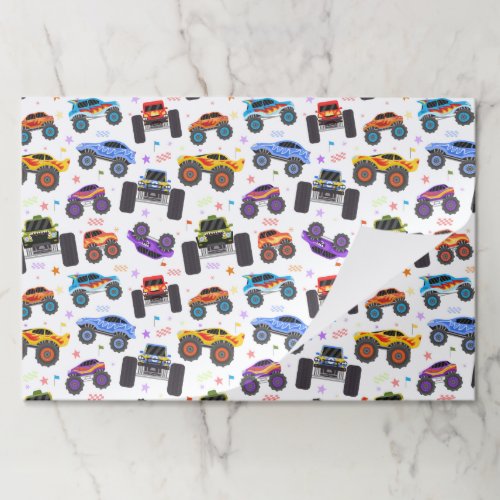 Monster Truck Paper Placemats, Truck Birthday  Pad