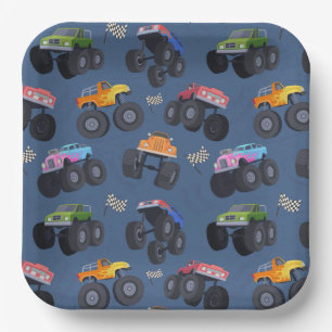 Monster Truck Paper Plates, Truck Show Party Plates